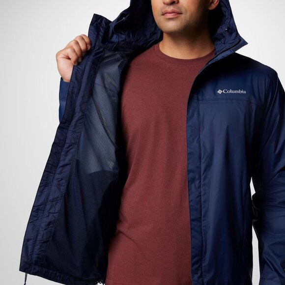 Columbia Men's Watertight II Water-Resistant Nylon Rain Jacket Navy, Size Large - Picture 2 of 16